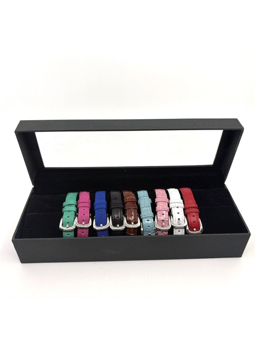 Ecclissi Lot 9 12mm Interchangeable Watch Bands Genuine Leather Fabric Box